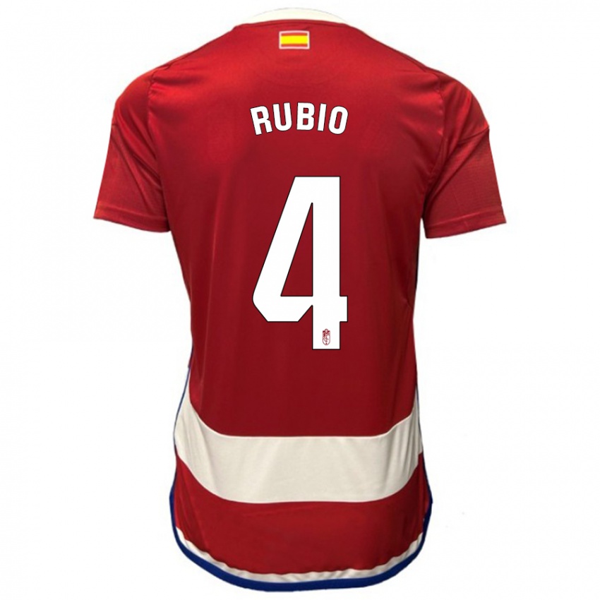 Hombre Camiseta Miguel Rubio #4 Rojo 1ª Equipación 2023/24 La Camisa Argentina