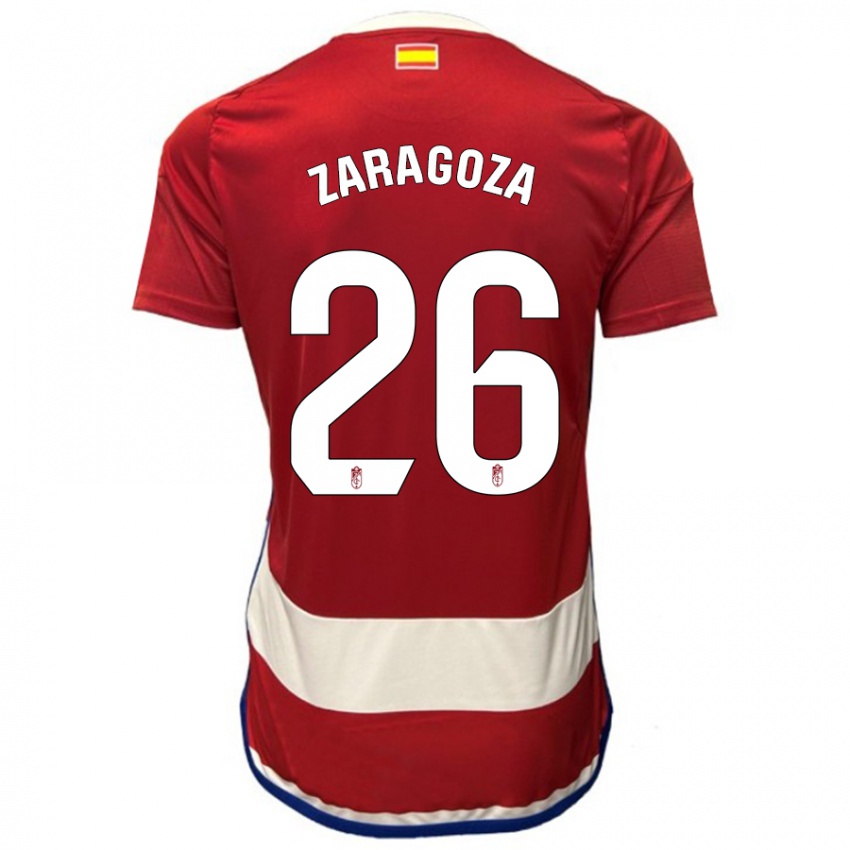 Hombre Camiseta Bryan Zaragoza #26 Rojo 1ª Equipación 2023/24 La Camisa Argentina