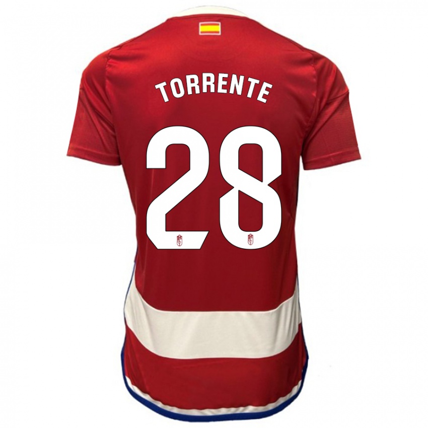 Hombre Camiseta Raúl Torrente #28 Rojo 1ª Equipación 2023/24 La Camisa Argentina