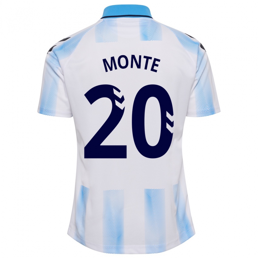 Hombre Camiseta Nélson Monte #20 Blanco Azul 1ª Equipación 2023/24 La Camisa Argentina