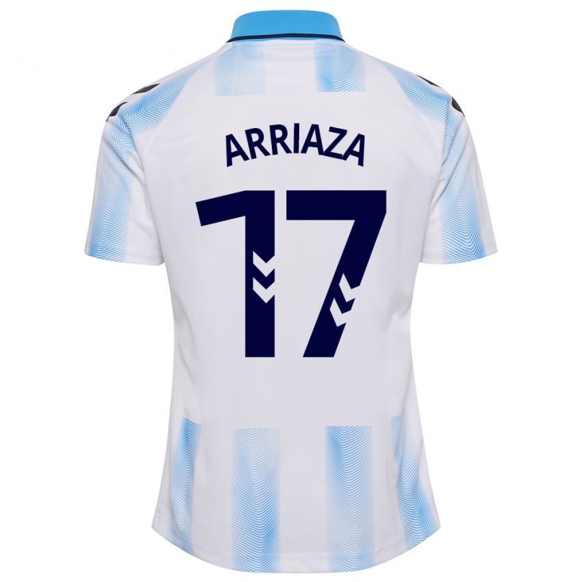 Hombre Camiseta Pablo Arriaza #17 Blanco Azul 1ª Equipación 2023/24 La Camisa Argentina