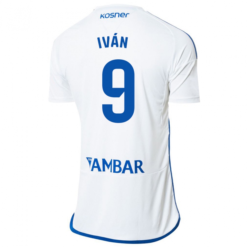 Hombre Camiseta Iván Azón #9 Blanco 1ª Equipación 2023/24 La Camisa Argentina