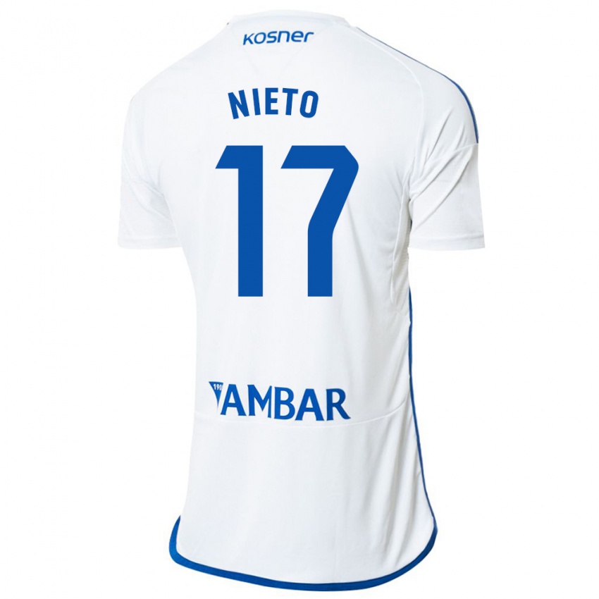 Hombre Camiseta Carlos Nieto #17 Blanco 1ª Equipación 2023/24 La Camisa Argentina