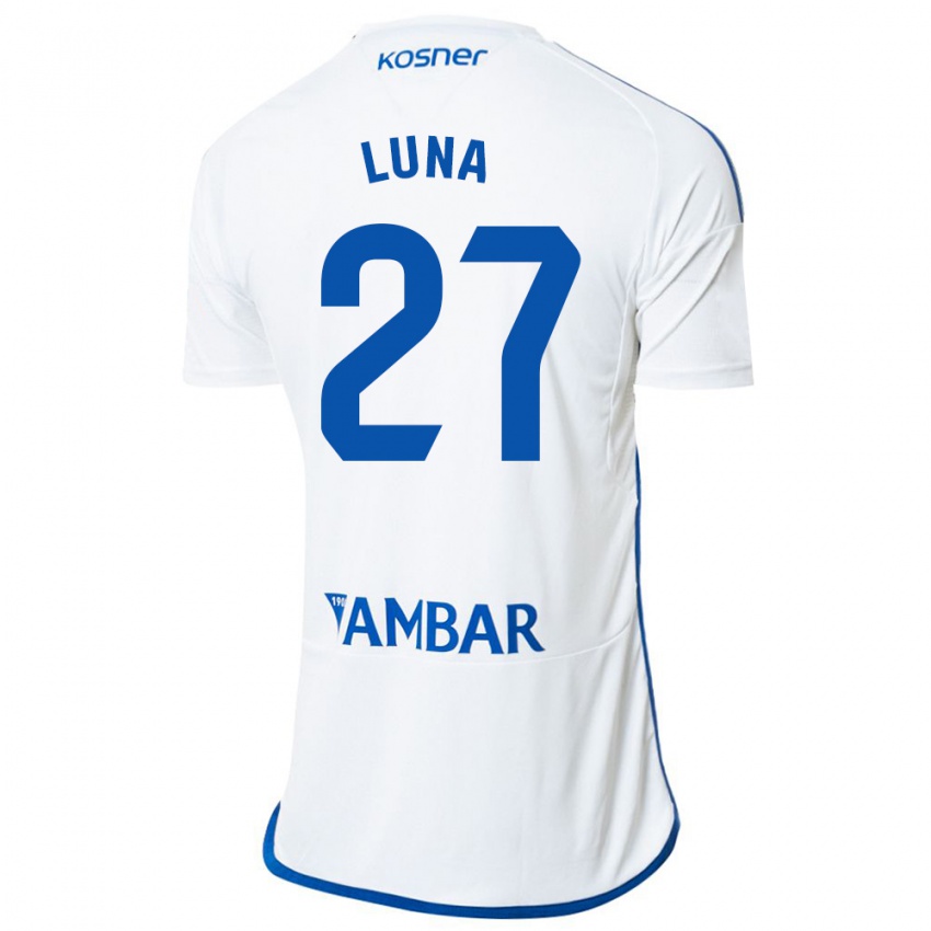 Hombre Camiseta Marcos Luna #27 Blanco 1ª Equipación 2023/24 La Camisa Argentina