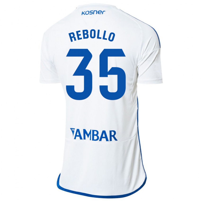 Hombre Camiseta Dani Rebollo #35 Blanco 1ª Equipación 2023/24 La Camisa Argentina