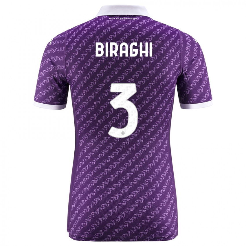 Hombre Camiseta Cristiano Biraghi #3 Violeta 1ª Equipación 2023/24 La Camisa Argentina