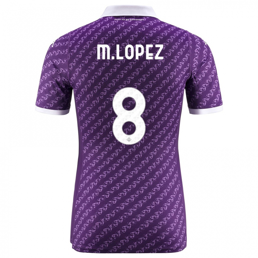 Hombre Camiseta Maxime Lopez #8 Violeta 1ª Equipación 2023/24 La Camisa Argentina