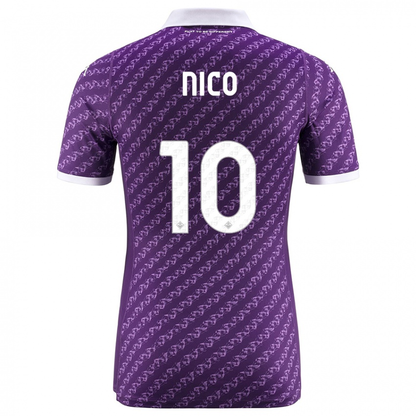 Hombre Camiseta Nicolas Gonzalez #10 Violeta 1ª Equipación 2023/24 La Camisa Argentina