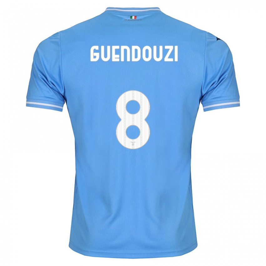 Hombre Camiseta Matteo Guendouzi #8 Azul 1ª Equipación 2023/24 La Camisa Argentina