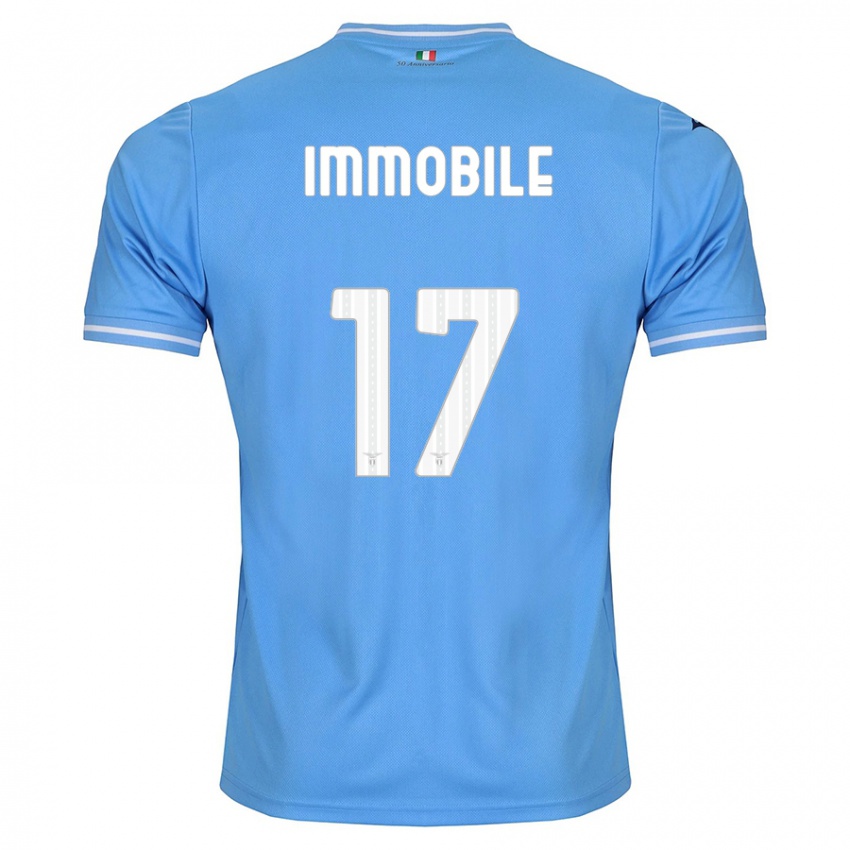 Hombre Camiseta Ciro Immobile #17 Azul 1ª Equipación 2023/24 La Camisa Argentina