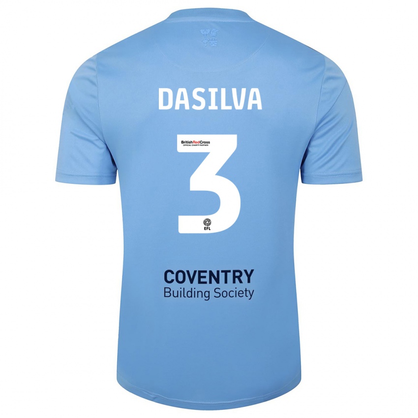 Hombre Camiseta Jay Dasilva #3 Cielo Azul 1ª Equipación 2023/24 La Camisa Argentina