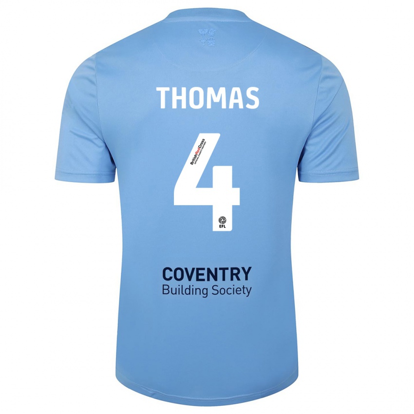 Hombre Camiseta Bobby Thomas #4 Cielo Azul 1ª Equipación 2023/24 La Camisa Argentina