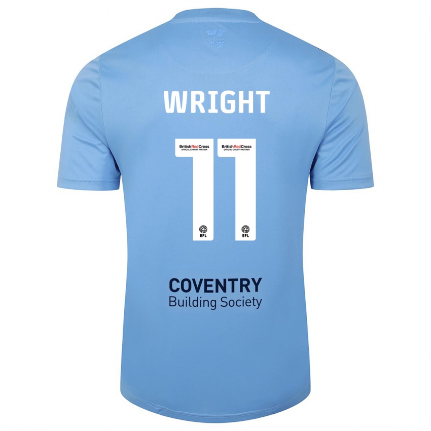 Hombre Camiseta Haji Wright #11 Cielo Azul 1ª Equipación 2023/24 La Camisa Argentina