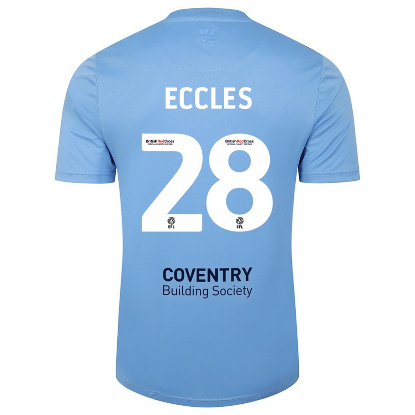 Hombre Camiseta Josh Eccles #28 Cielo Azul 1ª Equipación 2023/24 La Camisa Argentina