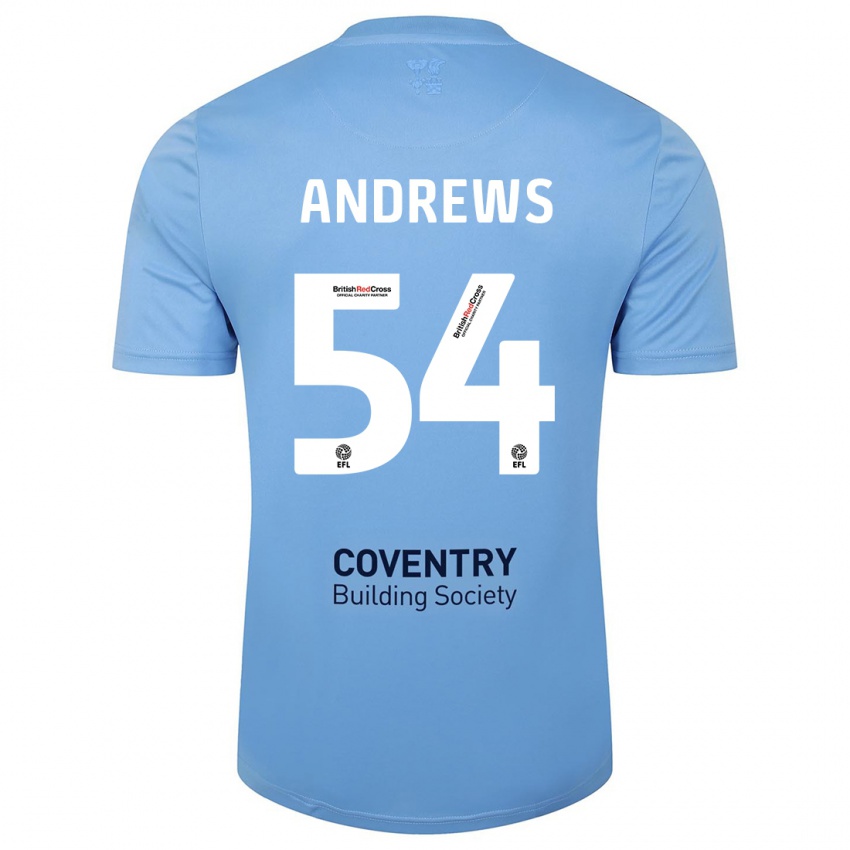 Hombre Camiseta Kai Andrews #54 Cielo Azul 1ª Equipación 2023/24 La Camisa Argentina