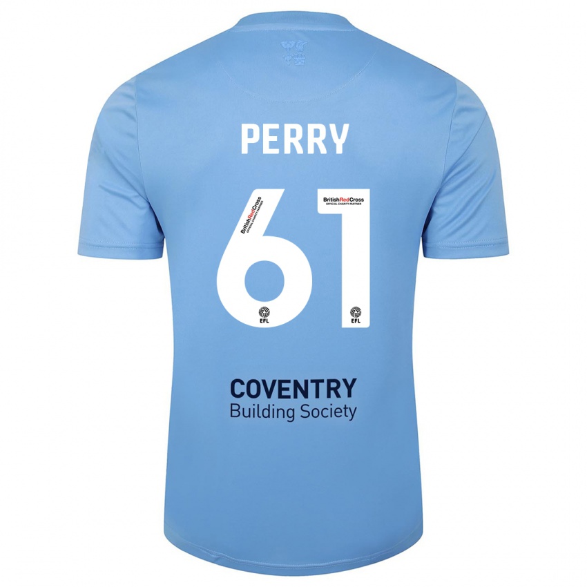 Hombre Camiseta Callum Perry #61 Cielo Azul 1ª Equipación 2023/24 La Camisa Argentina