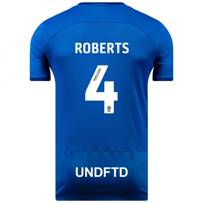 Hombre Camiseta Marc Roberts #4 Azul 1ª Equipación 2023/24 La Camisa Argentina