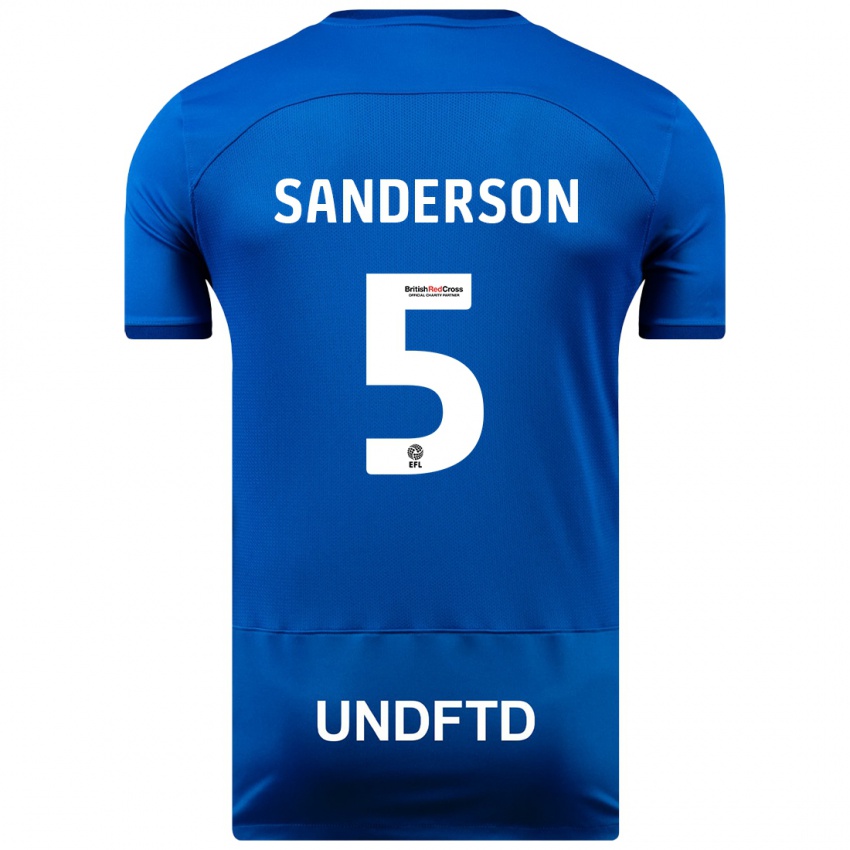 Hombre Camiseta Dion Sanderson #5 Azul 1ª Equipación 2023/24 La Camisa Argentina