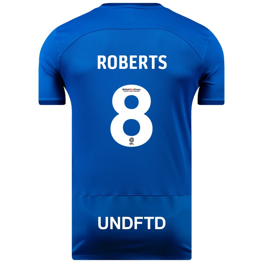 Hombre Camiseta Tyler Roberts #8 Azul 1ª Equipación 2023/24 La Camisa Argentina