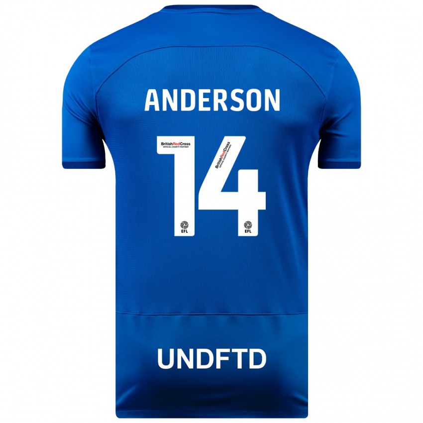 Hombre Camiseta Keshi Anderson #14 Azul 1ª Equipación 2023/24 La Camisa Argentina