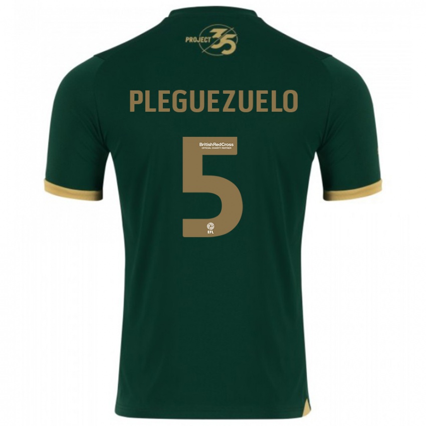 Hombre Camiseta Julio Pleguezuelo #5 Verde 1ª Equipación 2023/24 La Camisa Argentina