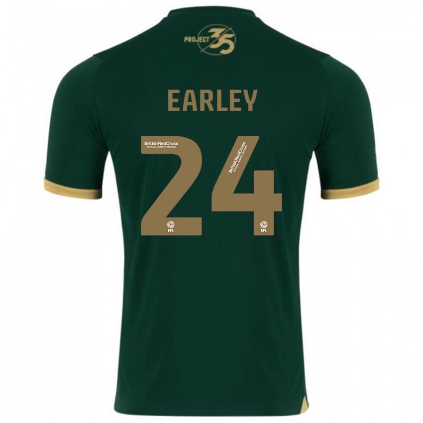 Hombre Camiseta Saxon Earley #24 Verde 1ª Equipación 2023/24 La Camisa Argentina