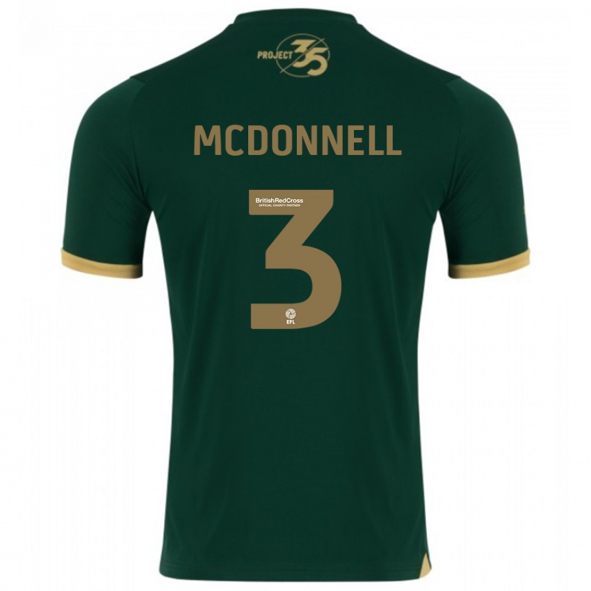 Hombre Camiseta Rosie Mcdonnell #3 Verde 1ª Equipación 2023/24 La Camisa Argentina