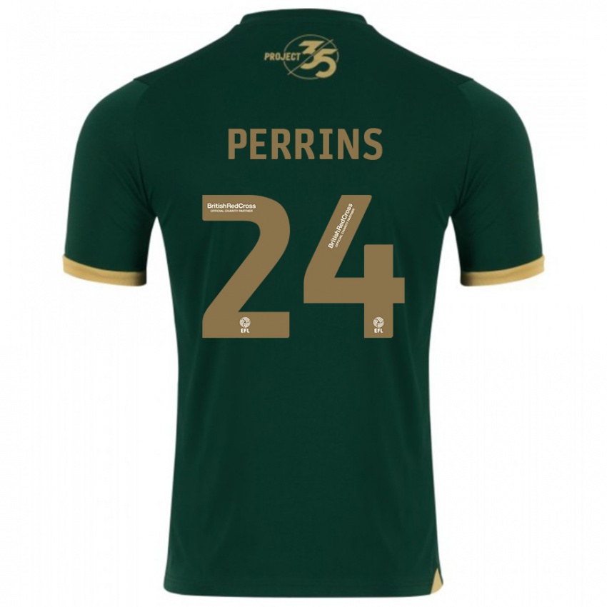 Hombre Camiseta Grace Perrins #24 Verde 1ª Equipación 2023/24 La Camisa Argentina