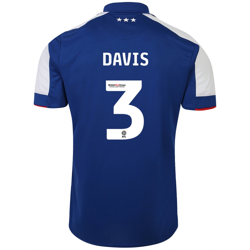Hombre Camiseta Leif Davis #3 Azul 1ª Equipación 2023/24 La Camisa Argentina