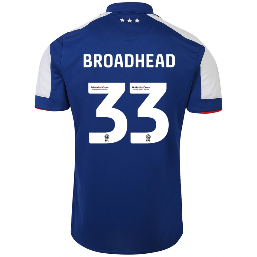 Hombre Camiseta Nathan Broadhead #33 Azul 1ª Equipación 2023/24 La Camisa Argentina
