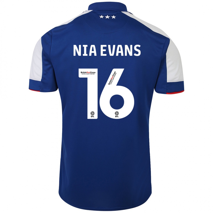 Hombre Camiseta Nia Evans #16 Azul 1ª Equipación 2023/24 La Camisa Argentina