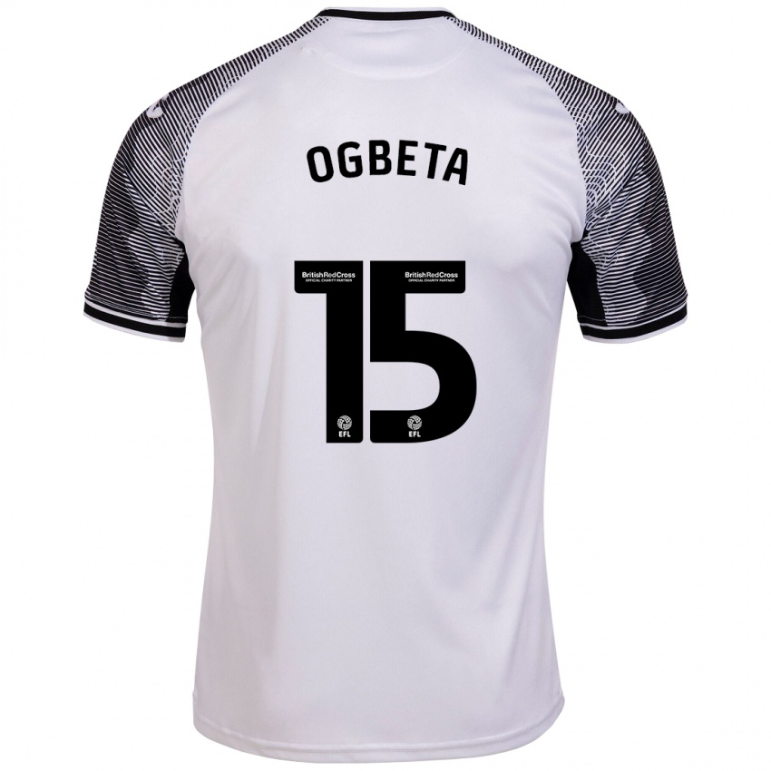 Hombre Camiseta Nathanael Ogbeta #15 Blanco 1ª Equipación 2023/24 La Camisa Argentina