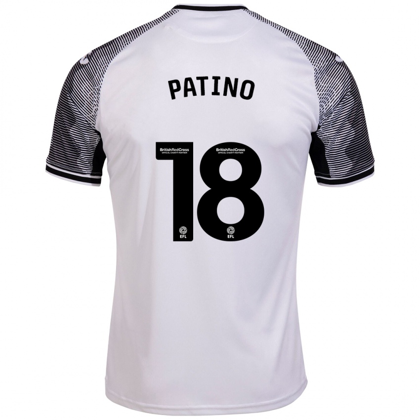 Hombre Camiseta Charlie Patino #18 Blanco 1ª Equipación 2023/24 La Camisa Argentina
