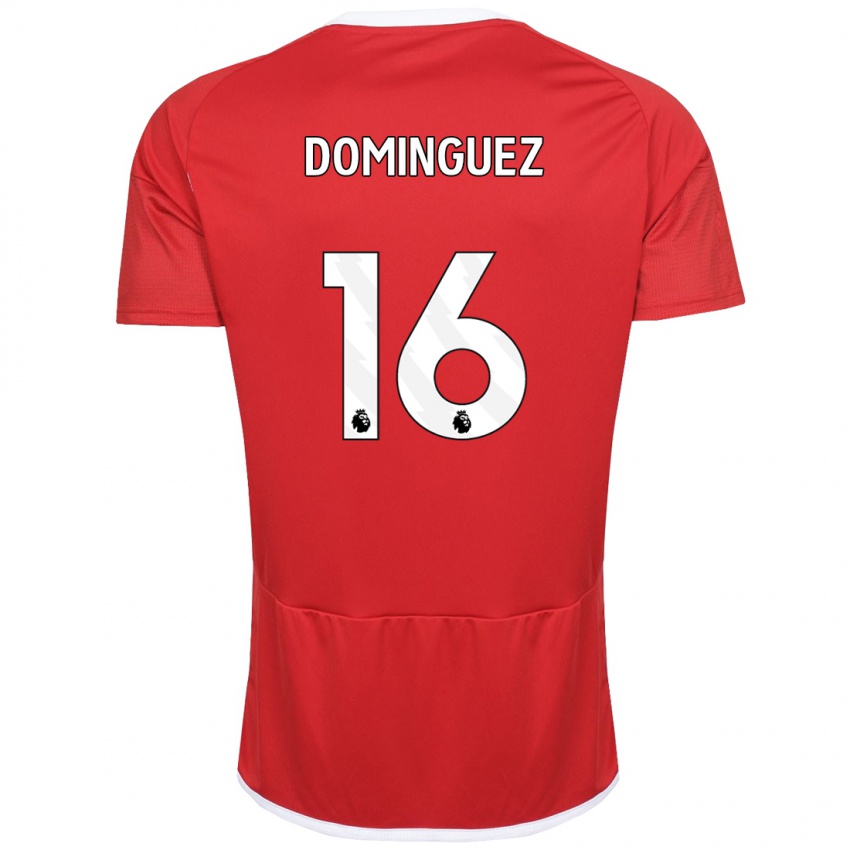 Hombre Camiseta Nicolas Dominguez #16 Rojo 1ª Equipación 2023/24 La Camisa Argentina