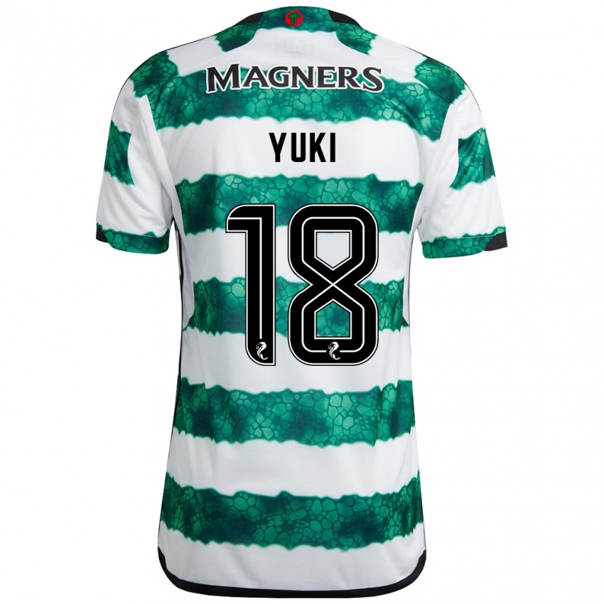 Hombre Camiseta Yuki Kobayashi #18 Verde 1ª Equipación 2023/24 La Camisa Argentina