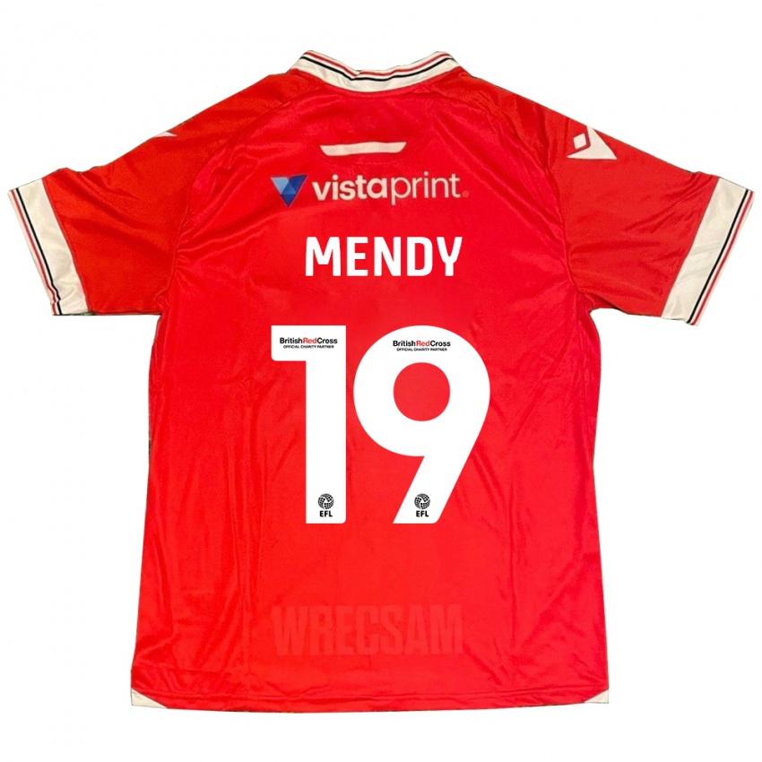 Hombre Camiseta Jacob Mendy #19 Rojo 1ª Equipación 2023/24 La Camisa Argentina