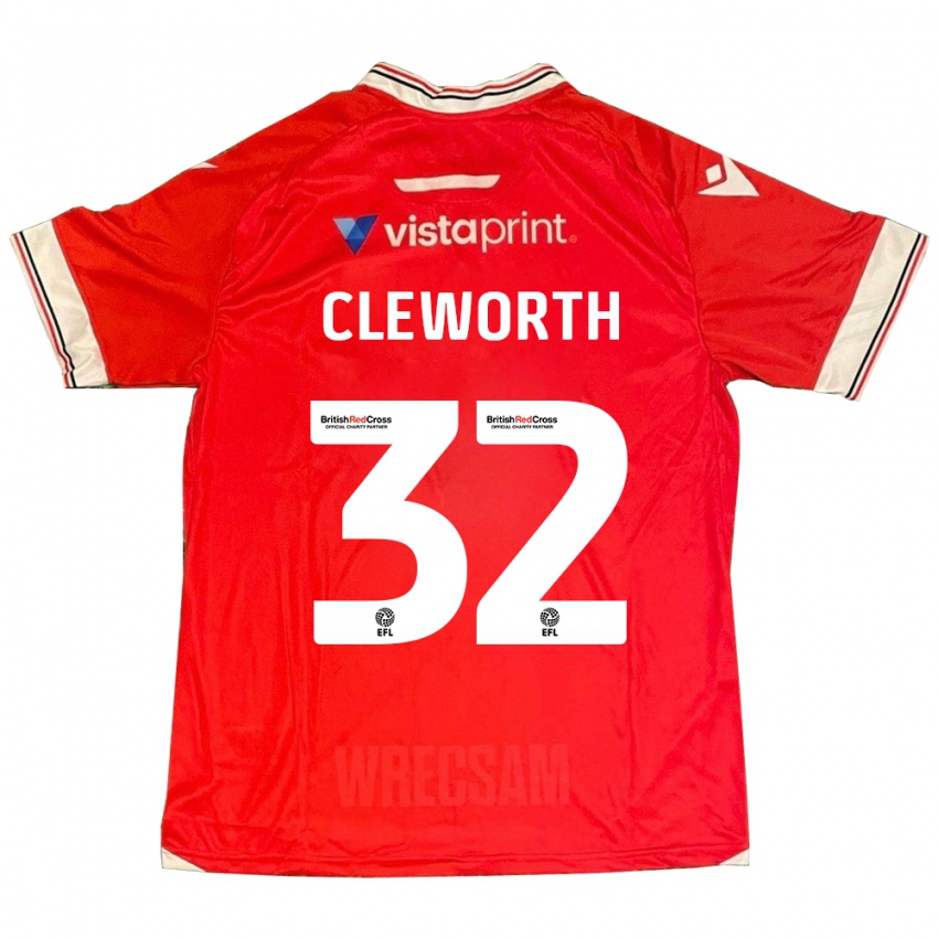 Hombre Camiseta Max Cleworth #32 Rojo 1ª Equipación 2023/24 La Camisa Argentina