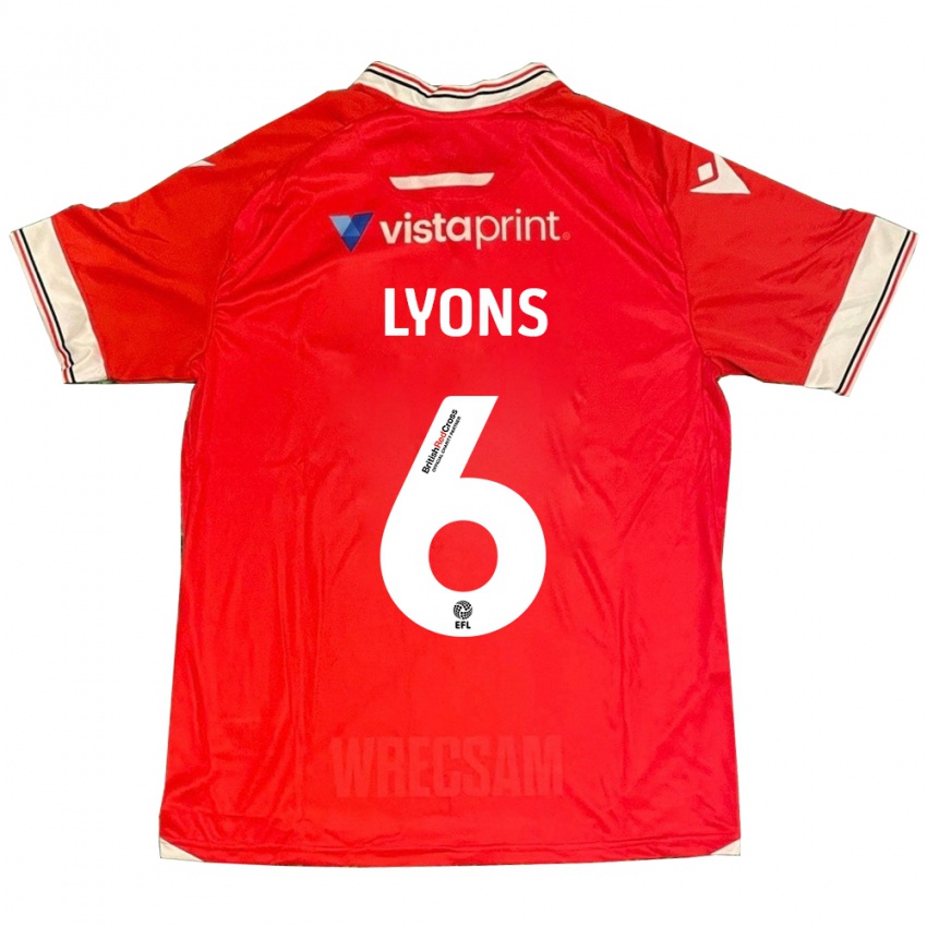 Hombre Camiseta Lauryn Lyons #6 Rojo 1ª Equipación 2023/24 La Camisa Argentina