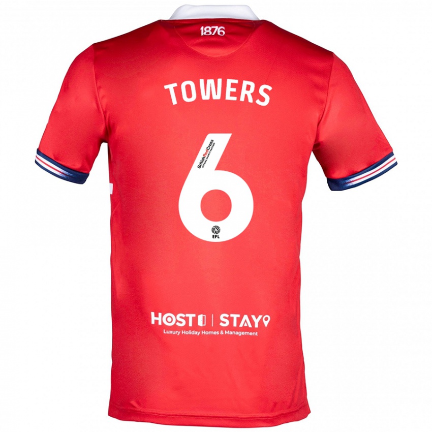 Hombre Camiseta Abby Towers #6 Rojo 1ª Equipación 2023/24 La Camisa Argentina