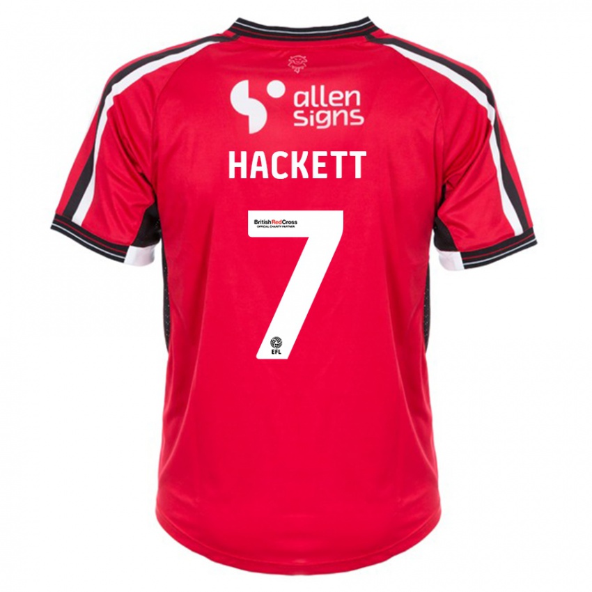 Hombre Camiseta Reeco Hackett #7 Rojo 1ª Equipación 2023/24 La Camisa Argentina