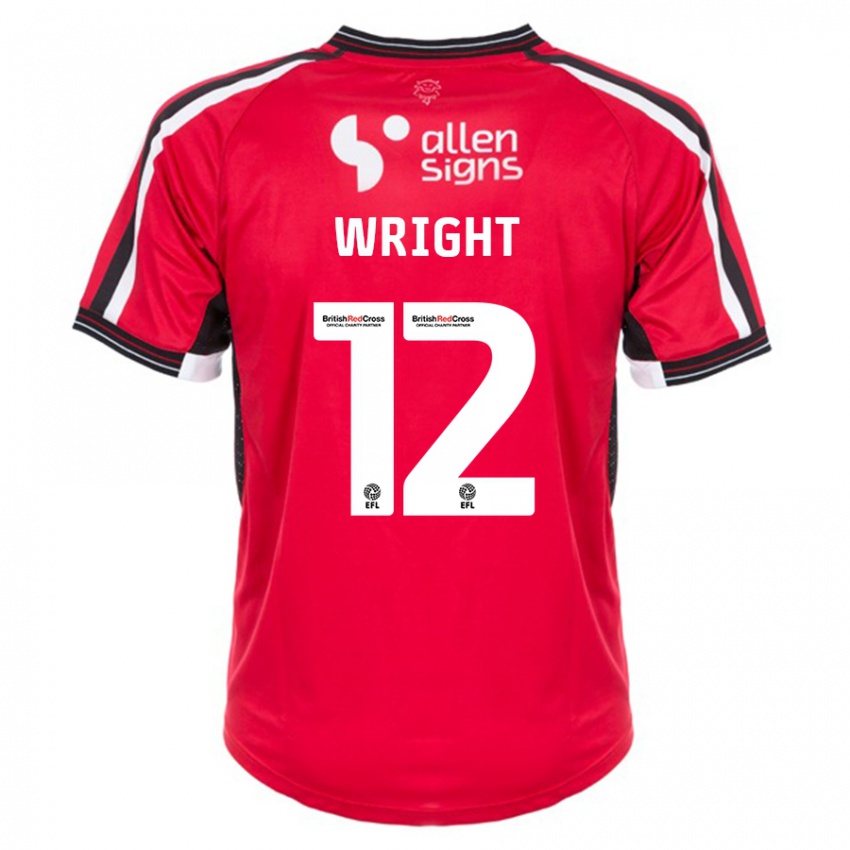 Hombre Camiseta Jordan Wright #12 Rojo 1ª Equipación 2023/24 La Camisa Argentina