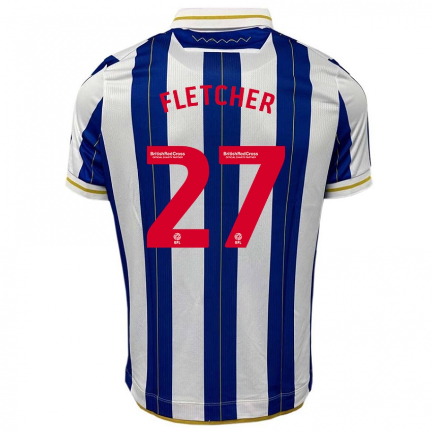 Hombre Camiseta Ashley Fletcher #27 Azul Blanco 1ª Equipación 2023/24 La Camisa Argentina