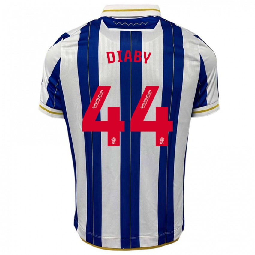 Hombre Camiseta Momo Diaby #44 Azul Blanco 1ª Equipación 2023/24 La Camisa Argentina