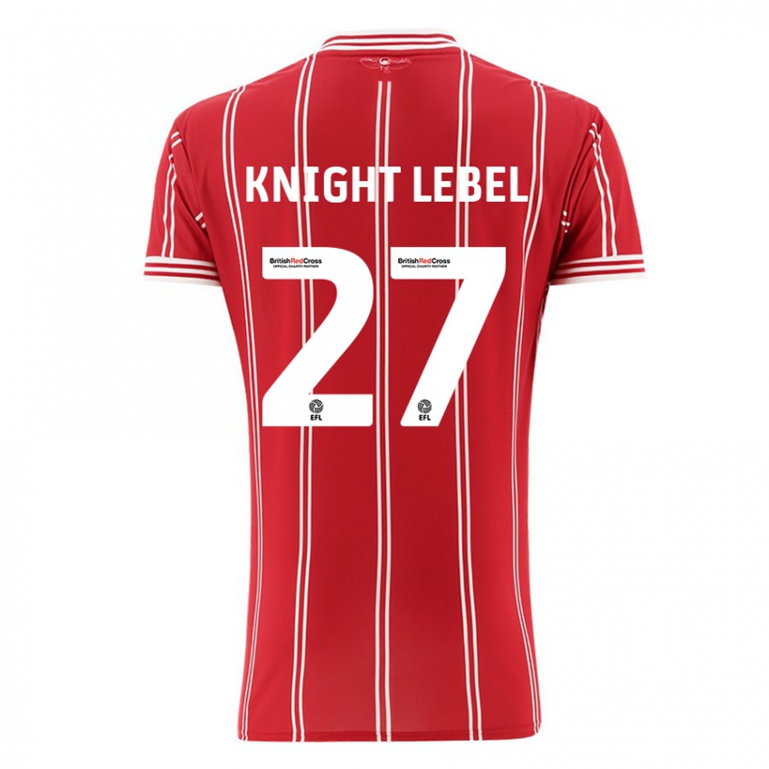 Hombre Camiseta Jamie Knight-Lebel #27 Rojo 1ª Equipación 2023/24 La Camisa Argentina