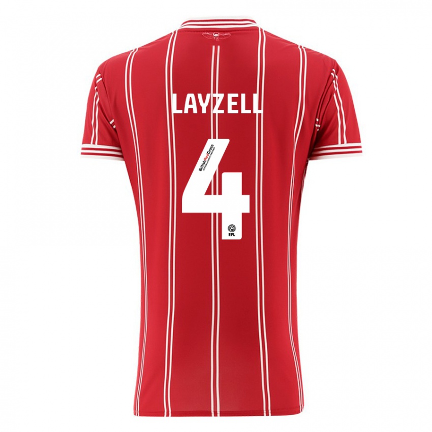 Hombre Camiseta Naomi Layzell #4 Rojo 1ª Equipación 2023/24 La Camisa Argentina