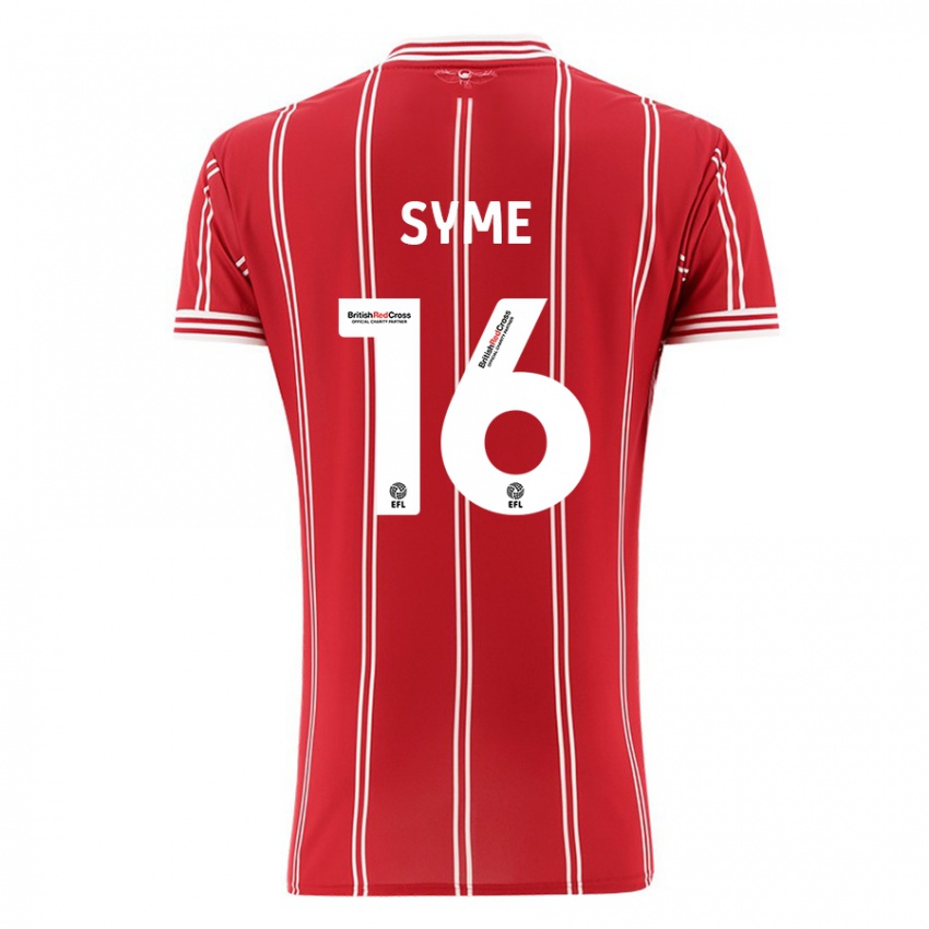 Hombre Camiseta Emily Syme #16 Rojo 1ª Equipación 2023/24 La Camisa Argentina