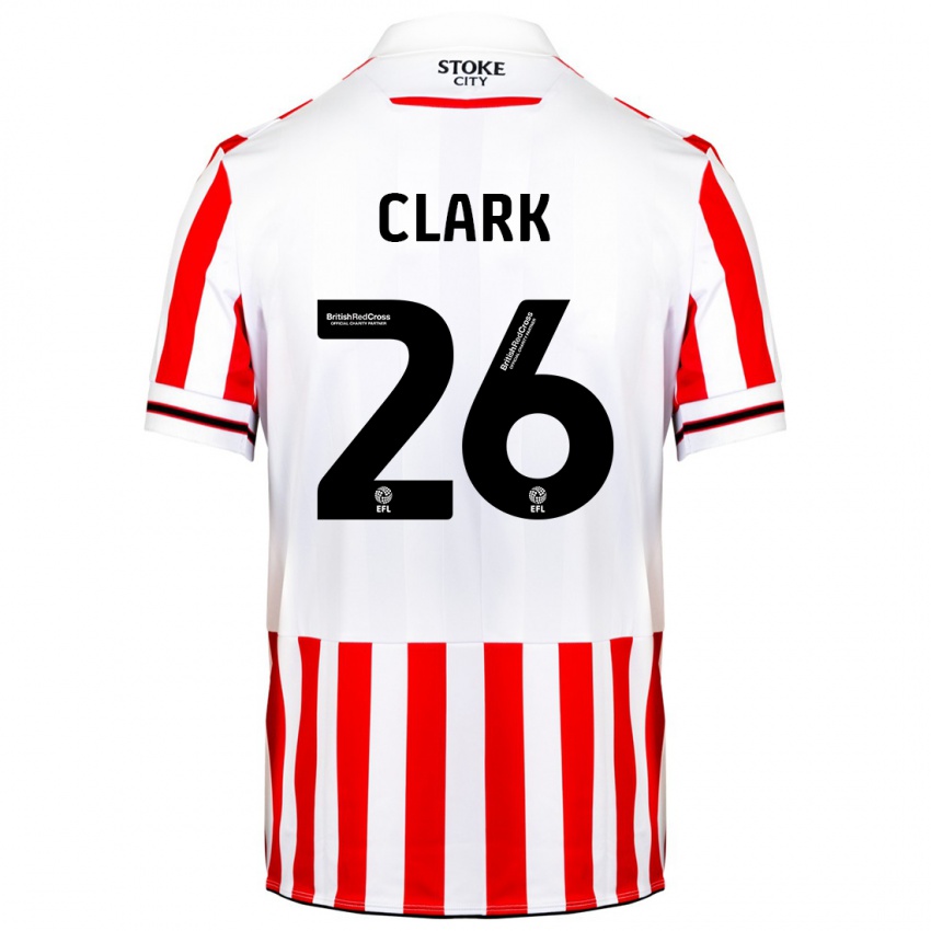 Hombre Camiseta Ciaran Clark #26 Rojo Blanco 1ª Equipación 2023/24 La Camisa Argentina