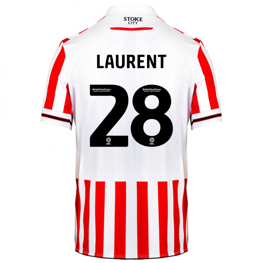 Hombre Camiseta Josh Laurent #28 Rojo Blanco 1ª Equipación 2023/24 La Camisa Argentina