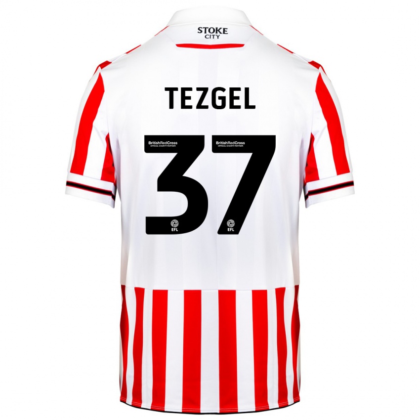 Hombre Camiseta Emre Tezgel #37 Rojo Blanco 1ª Equipación 2023/24 La Camisa Argentina