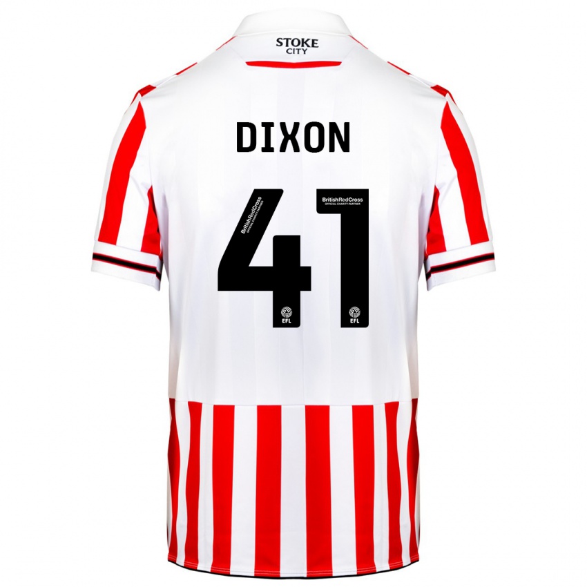 Hombre Camiseta Jaden Dixon #41 Rojo Blanco 1ª Equipación 2023/24 La Camisa Argentina